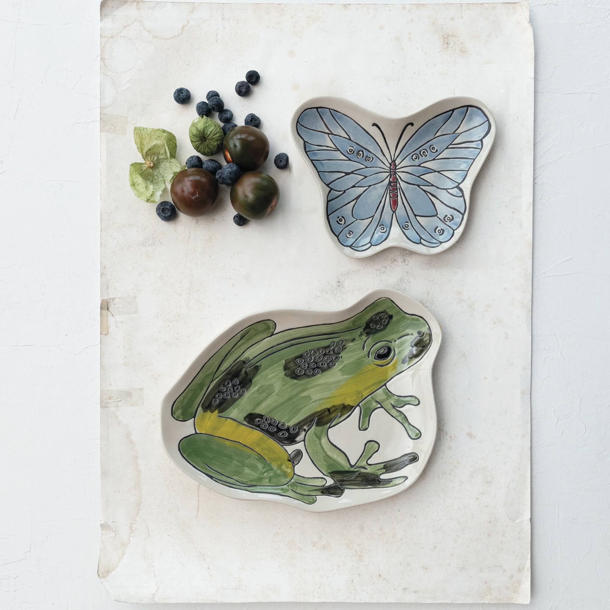 Hello Honey® Green 11.75" Garden Frog Stoneware Plate